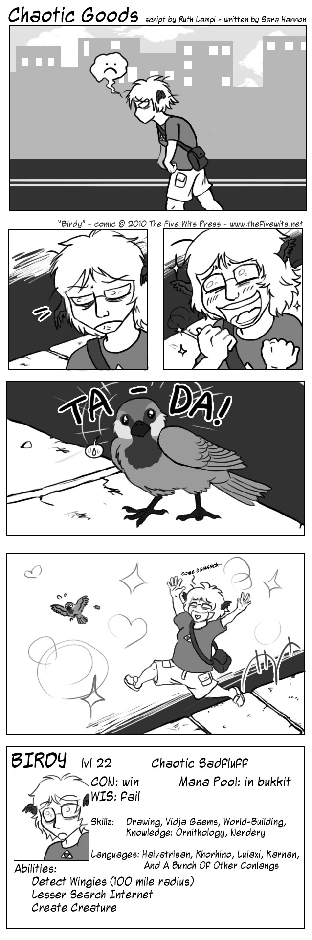 The sparrow depicted is the White-Cheeked Derpbird, indigenous to Philadelphia