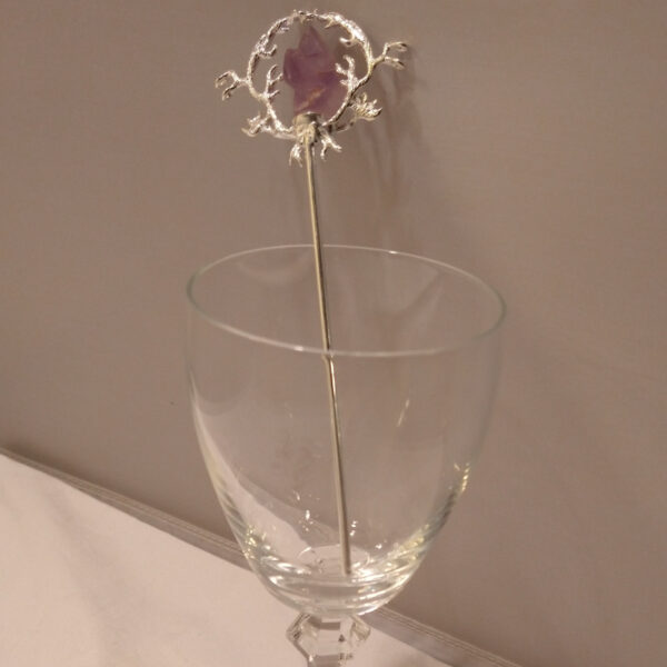 hairsticks with silver antlers and amethysts